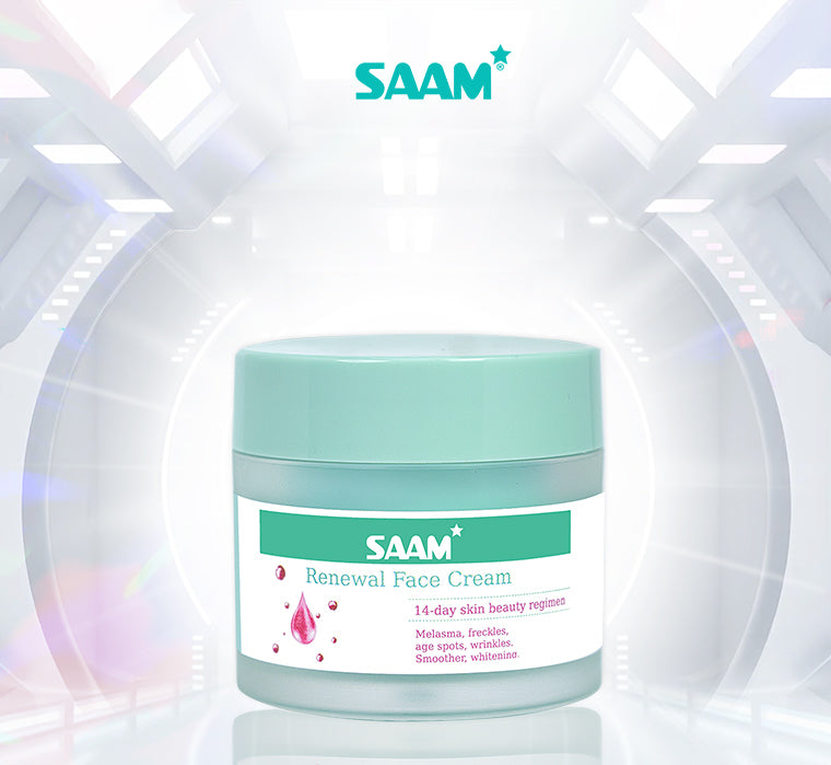 SAAM Renewal Face Cream is SAAM exclusive product, specialized in treating melasma, freckles, age spots, and dark spots.