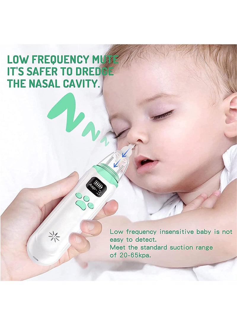 Electric Silent Baby Nasal Aspirator - White/Green