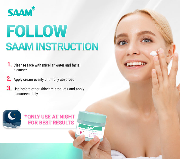 SAAM Renewal Face Cream is SAAM exclusive product, specialized in treating melasma, freckles, age spots, and dark spots.