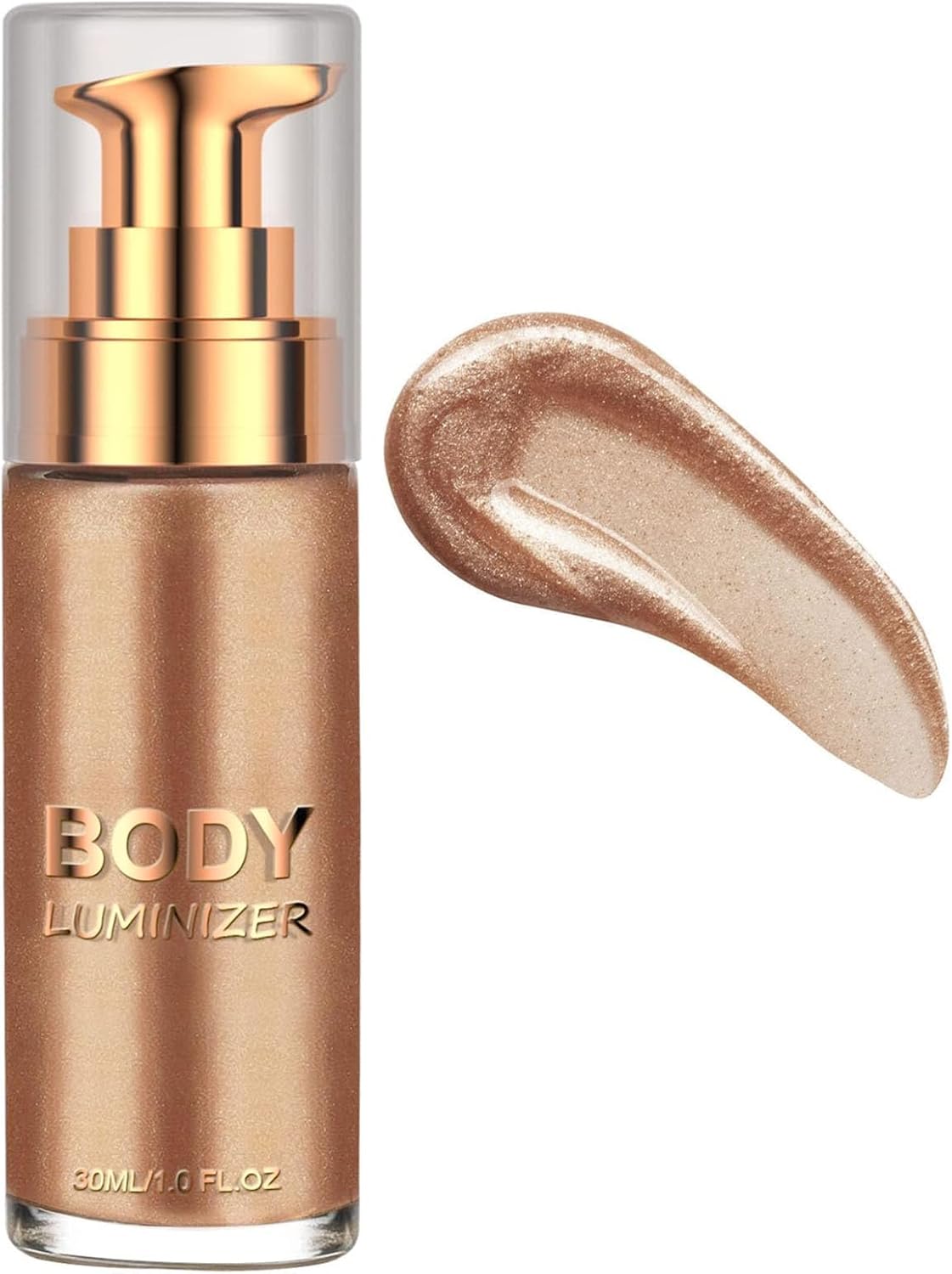 LBOYLOVE® Body Shimmer Lotion, Body Luminizer Highlighter, Long Lasting Waterproof Moisturizing, Body Luminizer Glow for Face and Body (#01 Rose Gold)