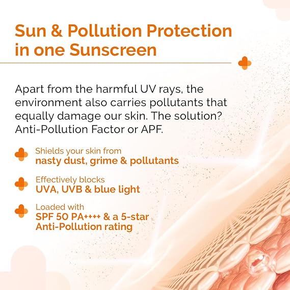 The Derma Co 1% Hyaluronic Sunscreen Aqua Ultra Light Gel with SPF 50 PA++++ For Broad Spectrum, UV A, UV B & Blue Light Protection - 50g