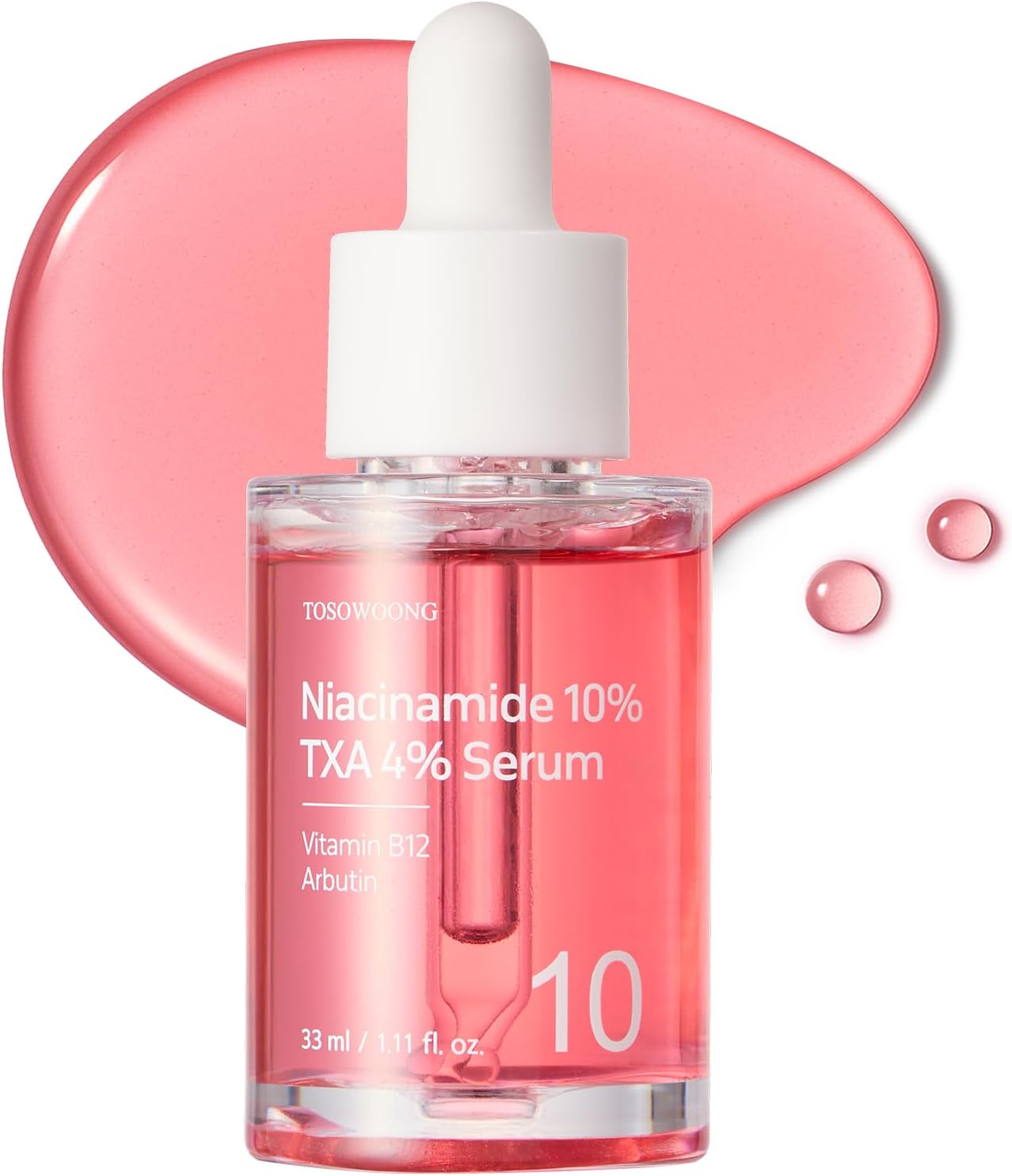 TOSOWOONG Niacinamide 10% + Tranexamic Acid 4% Serum with Arbutin and Hyaluronic Acid, Lightweight Daily Face Serum, Korean Skin Care, 33ml, 1.11 fl. oz