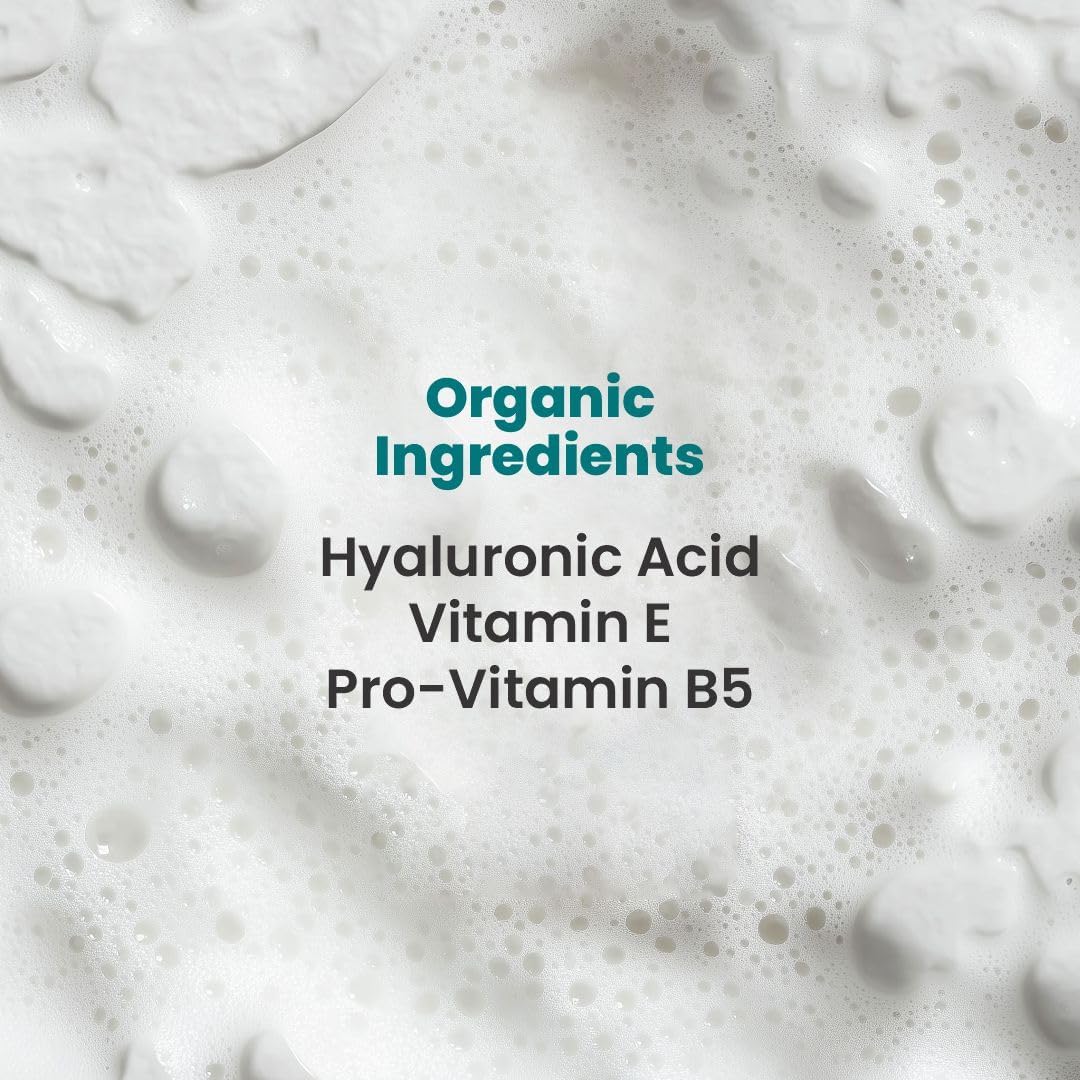 BIOCOS Hyaluronic Acid Face Wash Mousse - Hydrating Cleanser Vitamin E & Pro-Vitamin B5, Deep Pore Cleansing, Anti-Breakout, Non-Drying, For All Skin Types - 5.54 fl oz (Pack of 2)