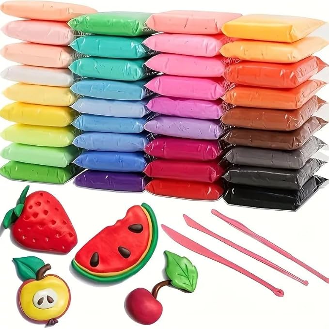 36 Color Non-Toxic Air Dry Clay Set for Kids – Soft, Lightweight Magic Clay for Creative DIY Crafts and Modeling Fun