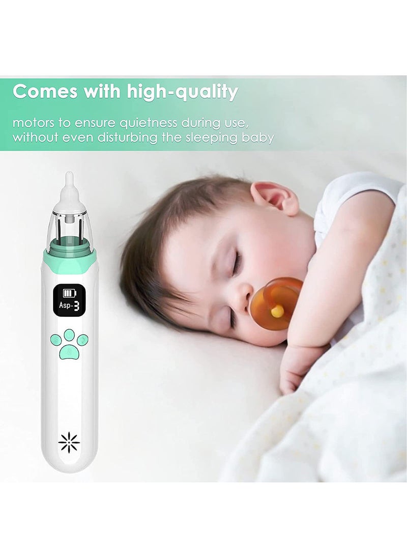 Electric Silent Baby Nasal Aspirator - White/Green