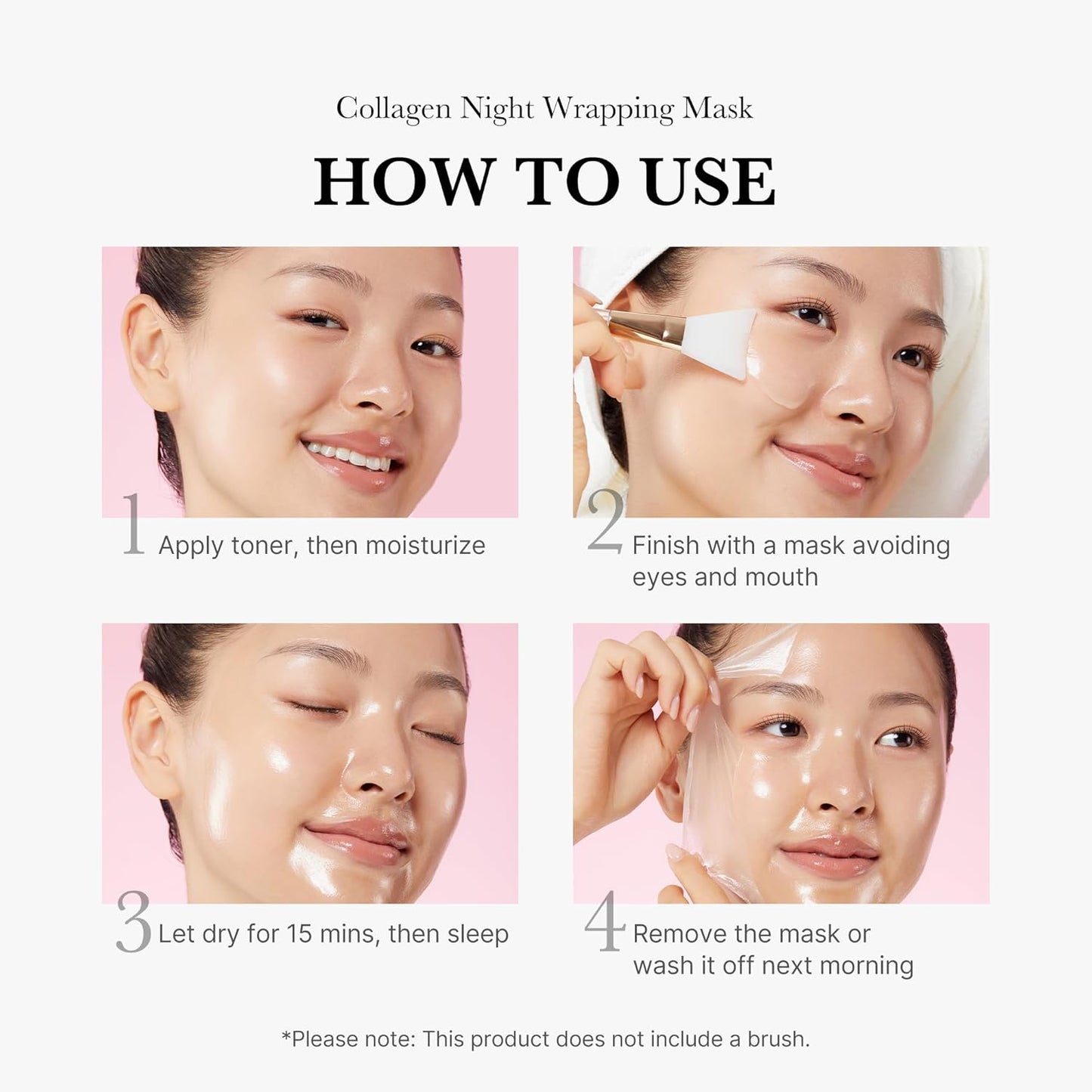 medicube Collagen Overnight Wrapping Peel Off Facial Mask Pack - Elasticity & Hydration Care, Reduces Sagging & Dullness - Hydrolyzed Collagen For Glowing Skin - Korean Skin Care