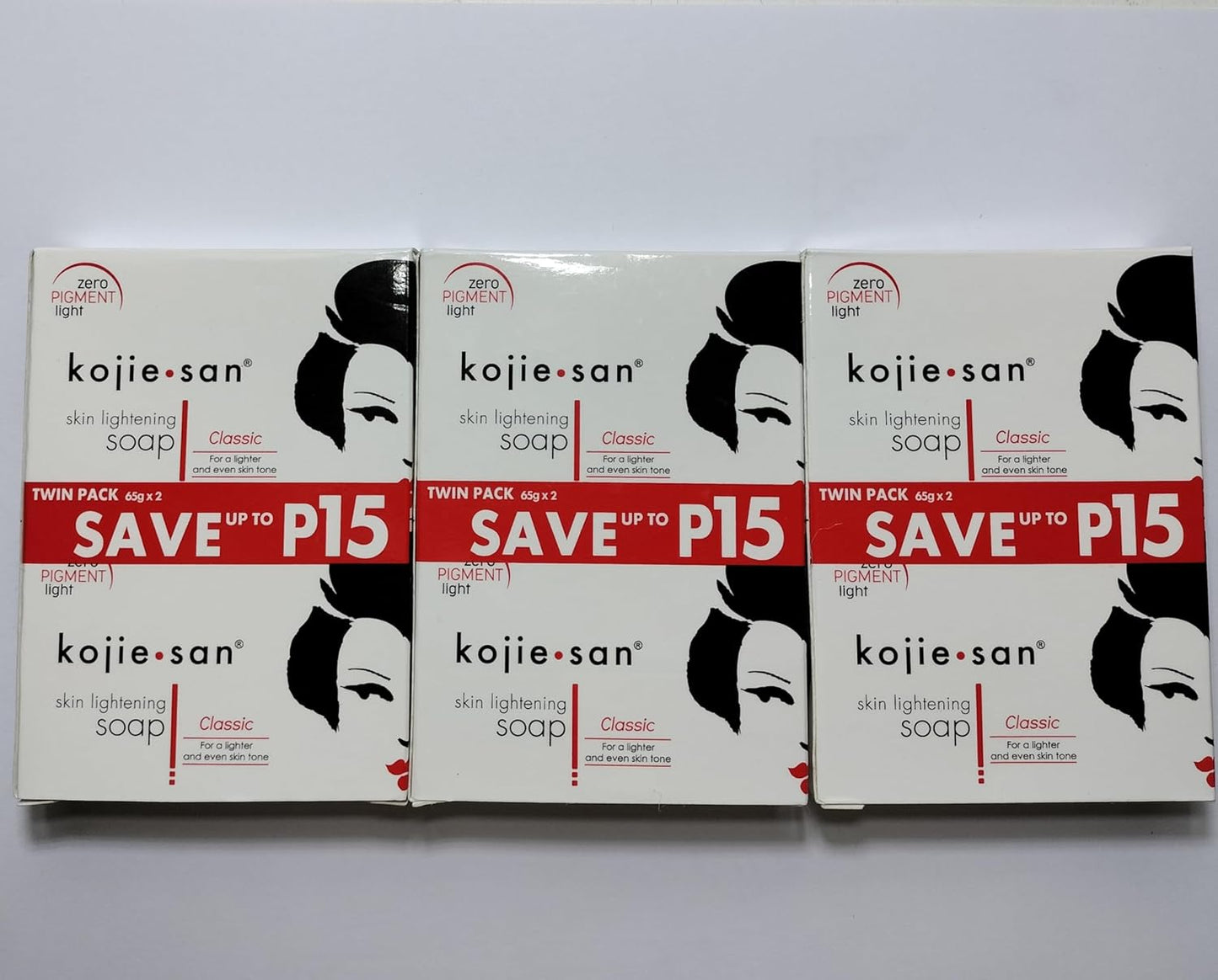 Kojie San Skin Lightening Kojic Acid Soap 2 Bars - 65g (3 Packs)