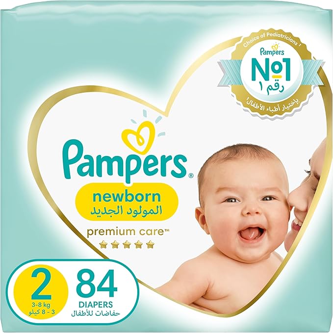 Pampers Premium Care Newborn Taped Diapers, Size 2, 3-8kg,