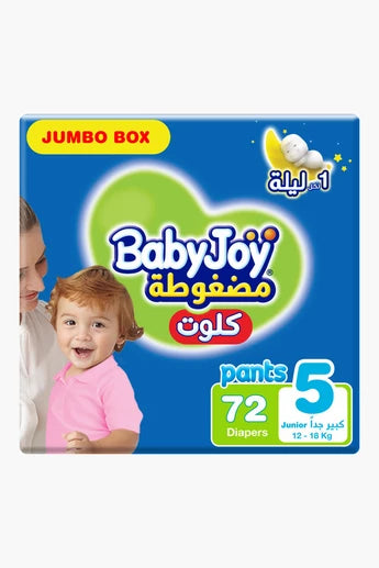 Compressed Culotte Pants Diaper, Size 5, Junior, 12-18 Kg, Jumbo Box, 72 Diapers