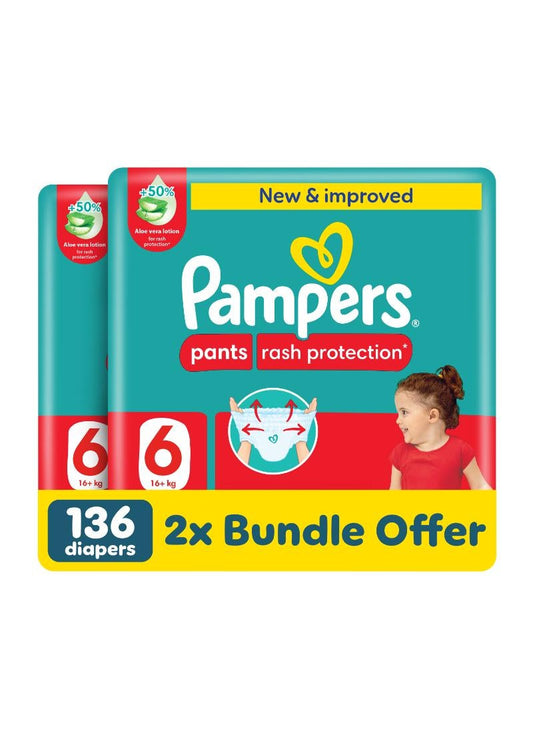 Rash and Leakage Protection Size 6 Pant Diapers 16+kg with Aloe Vera Lotion
