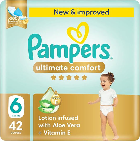 Pampers Ultimate Comfort Taped Diapers, Size 6, 13+kg,
