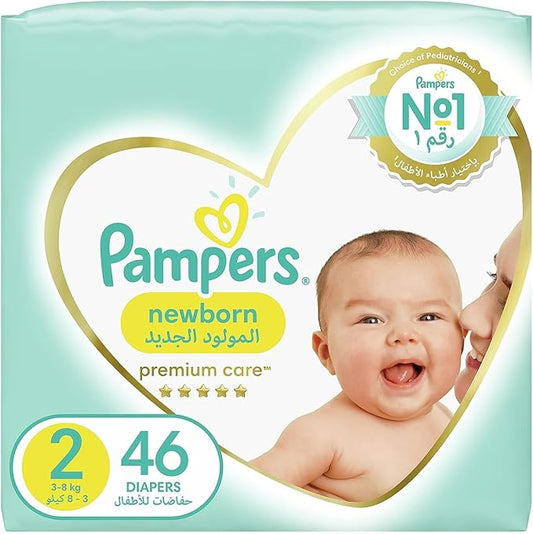 Pampers Premium Care Newborn Taped Diapers, Size 2, 3-8kg,