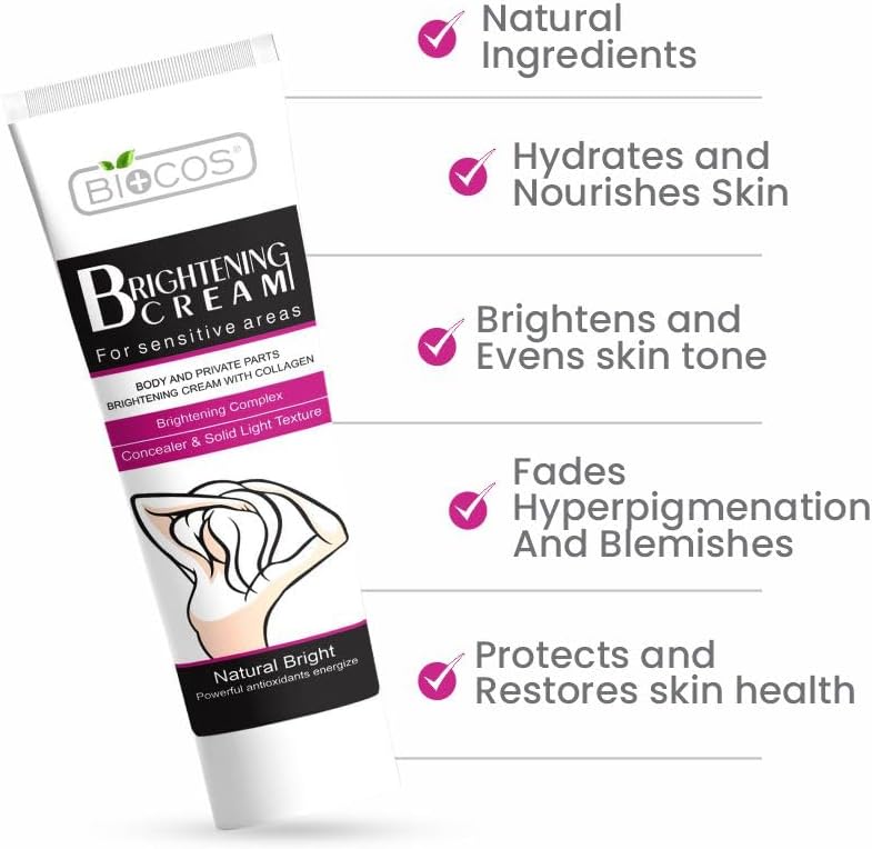 BIOCOS Mother Care Bundle – Skin Brightening, Stretch Mark Prevention, & Anti-Aging Solutions – Includes Brightening Cream for Sensitive Areas, Kojic Acid, Goldish Serum, and Stretch Mark