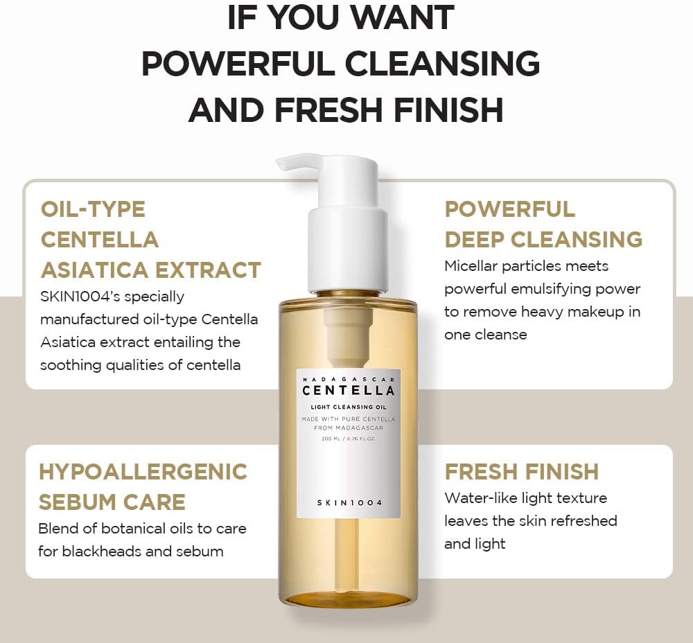 SKIN1004 Madagascar Centella Light Cleansing Oil 6.76 fl.oz, 200ml