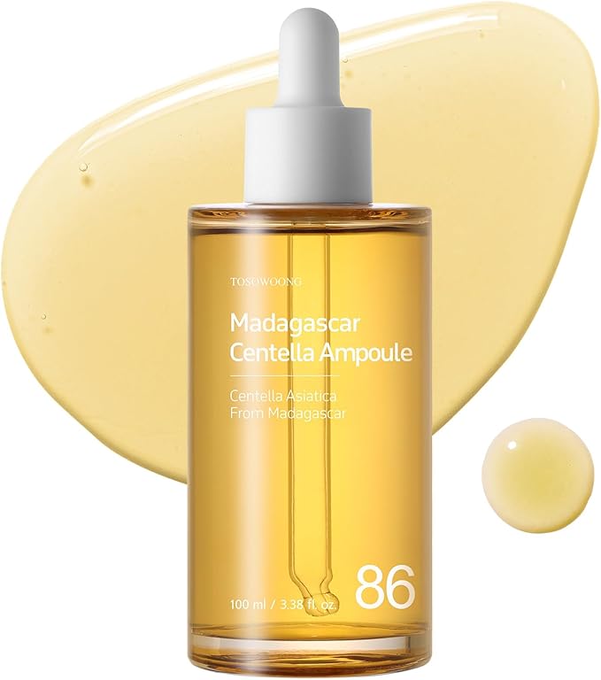 TOSOWOONG Madagascar Centella 86% Ampoule with 860,048ppm Centella Asiatica – Lightweight Face Serum, Gentle on Skin, For All Skin Types, Korean Skincare, 100ml, 3.38 fl.oz
