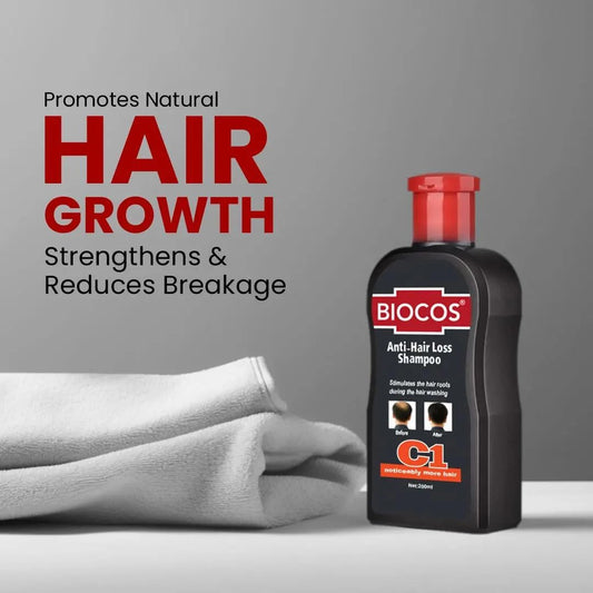 BIOCOS Anti-Hair Loss Shampoo – Reduces Hair Loss, Stimulates Hair Growth, Controls Dandruff, Adds Volume & Fullness – Coco Glucoside, Guar Gum, British Technology