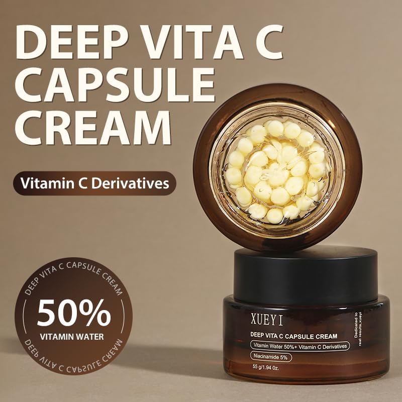 Vitamin C Face Cream – Hydrating Day & Night Moisturizer with Niacinamide & 50% Vitamin Water – 55g