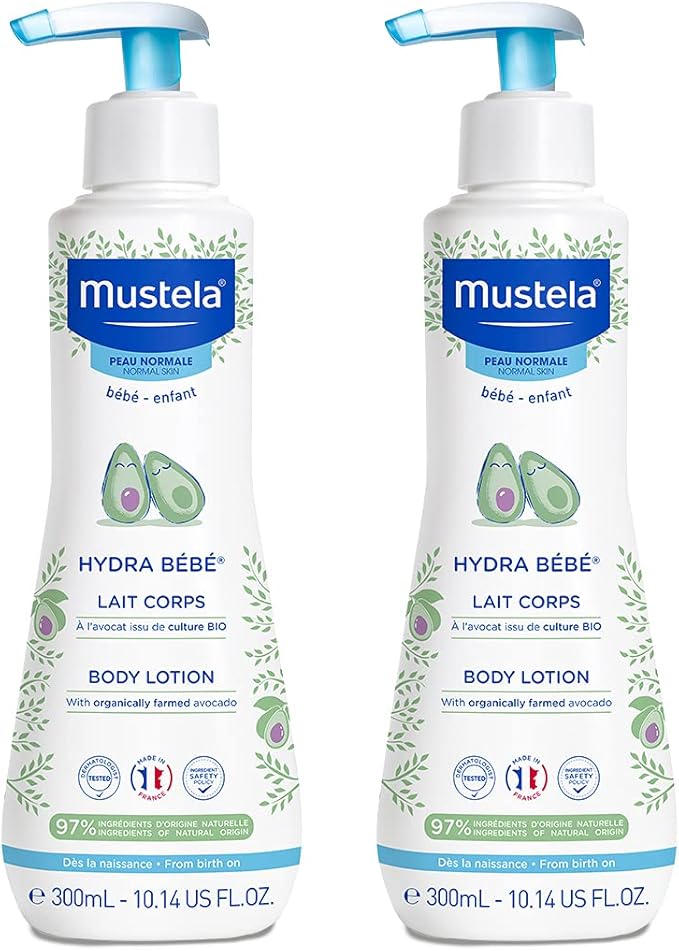 Mustela, Hydra Bebe Body Lotion with Organically Farmed Avocado, 300 ml, Pack of 2