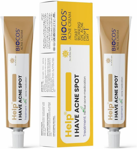 BIOCOS Anti-Acne Face Cream for Women – Hydrating Formula with Aloe Vera, Neem, Zinc Oxide & Bitter Gourd – Targets Pimples, Breakouts & Blemishes