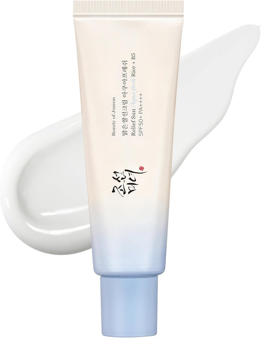 Beauty of Joseon Relief Sun Aqua-Fresh Sunscreen Rice + Panthenol SPF 50+ PA++++ Lightweight Daily UV Protector for Acne-Prone Sensitive Skin Korean skincare for Men and Women 50ml