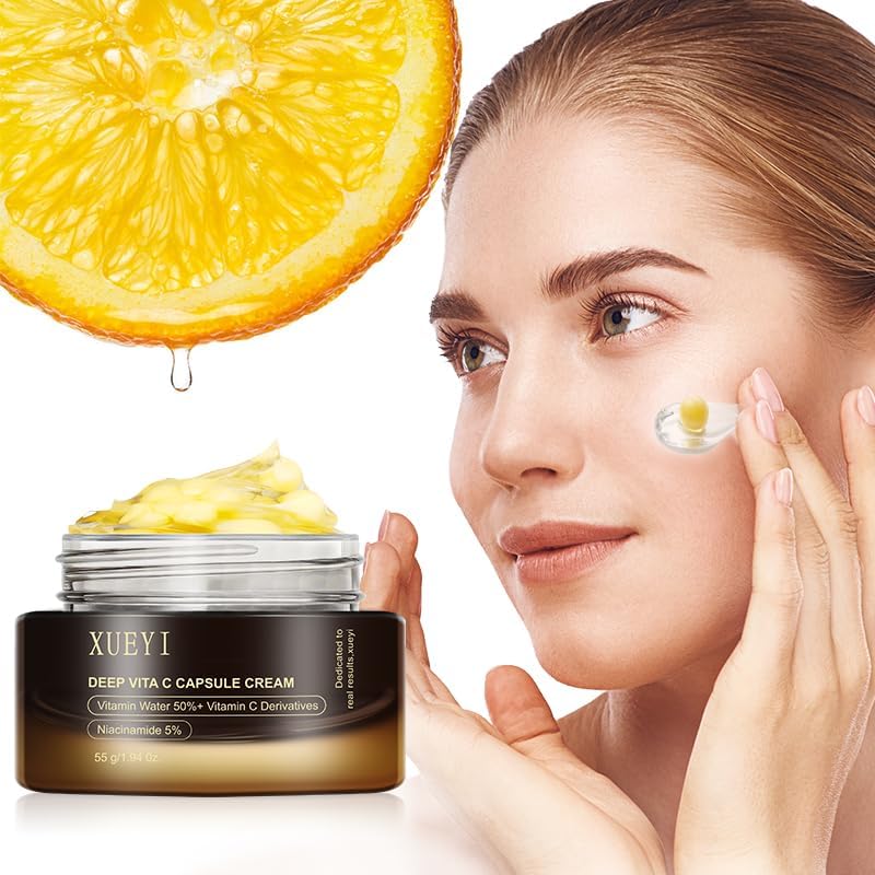 Vitamin C Face Cream – Hydrating Day & Night Moisturizer with Niacinamide & 50% Vitamin Water – 55g
