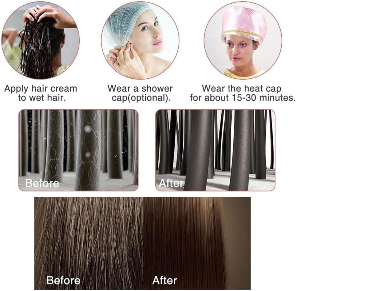 QERINKLE Hair Care Nourishing Thermal Treatment Head Spa Cap with Steamer - For Women