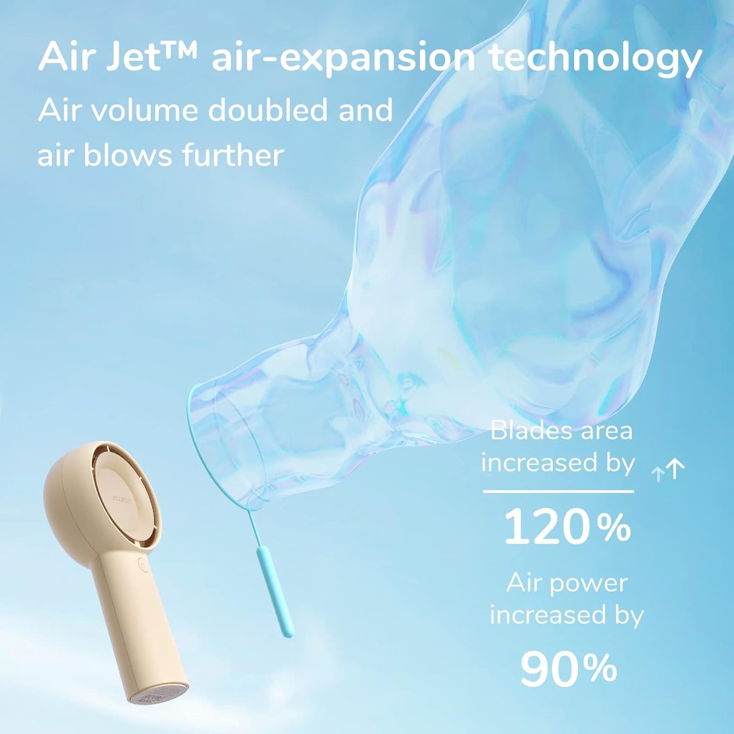 JISULIFE Handheld Turbo Fan [16H Max Cooling Time] Mini Portable
