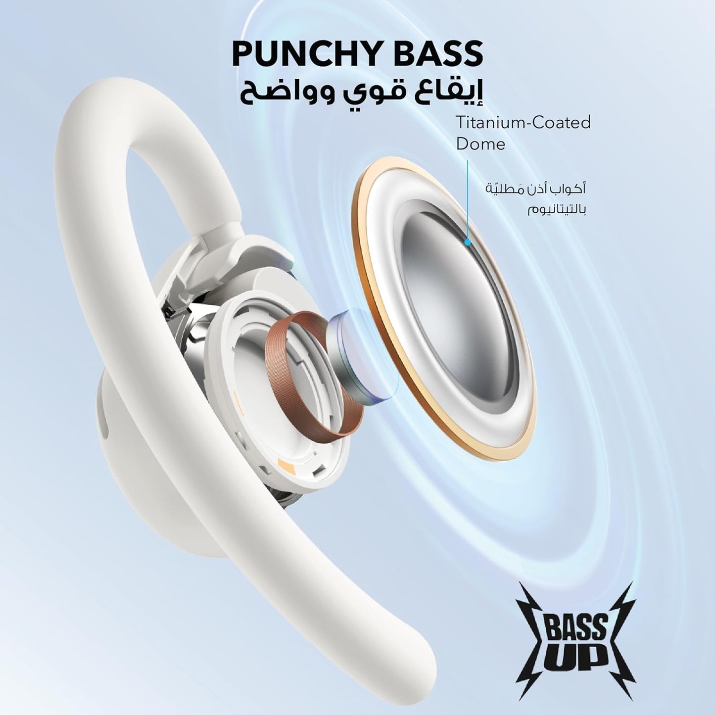 soundcore V20i by Anker Open-Ear Headphones, Adjustable Ear Hooks, Ultra-Comfort, Snug Fit, Deep Bass, Clear Calls, IP55, LED Lights, 36H Playtime, Bluetooth 5.4 Earbuds, Multipoint Connection