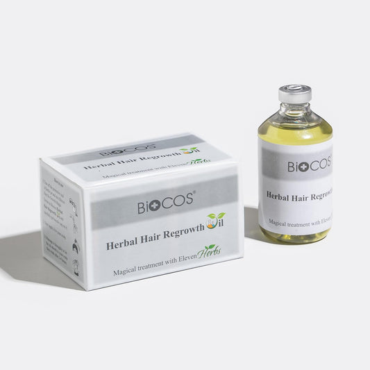 BIOCOS Herbal Hair Regrowth Oil – Thicker, Stronger Hair with Almond, Coconut & Black Seed Oils – 100ml (Pack of 2)