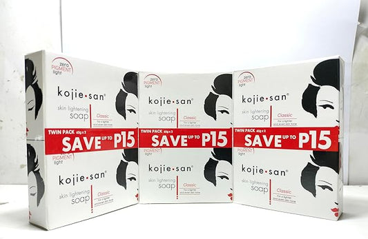 Kojie San Skin Lightening Kojic Acid Soap 2 Bars - 65g (3 Packs)