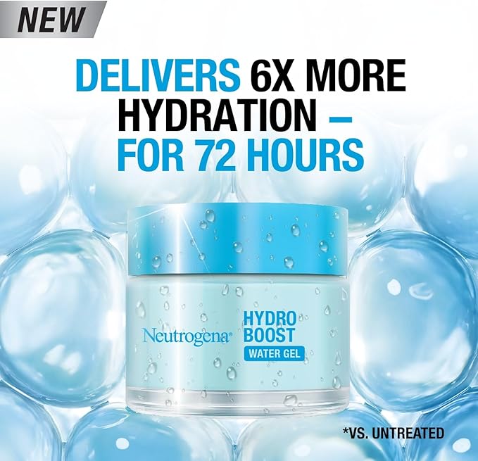 Neutrogena Face Moisturizer Water Gel, Hydro Boost, Normal To Combination Skin, Lightweight and Oil-free, 100% Alcohol Free, suitable for sensitive skin, 50 ml
