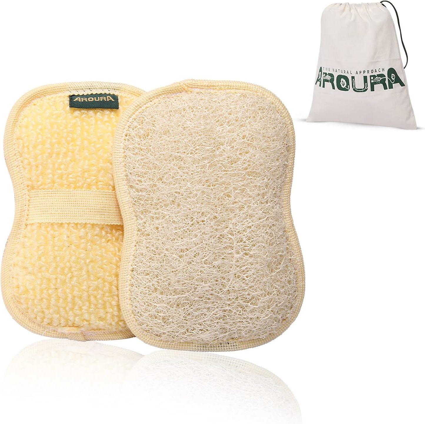 Aroura Natural Egyptian Loofah - Palm size Oval, Each Loofa is Planted, Grown & Hand Selected from Egypt. A Luffa For Your Entire Body, 4"X6 (Oval, 1 piece)