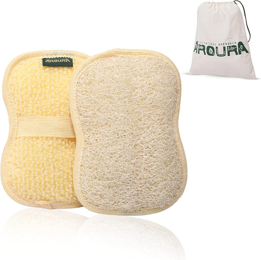 Aroura Natural Egyptian Loofah - Palm size Oval, Each Loofa is Planted, Grown & Hand Selected from Egypt. A Luffa For Your Entire Body, 4"X6 (Oval, 1 piece)