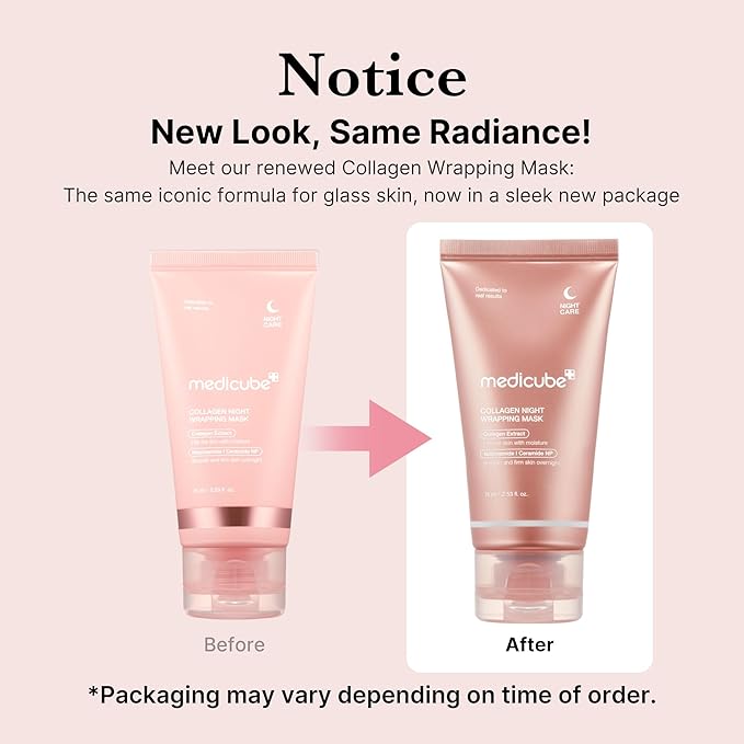 medicube Collagen Overnight Wrapping Peel Off Facial Mask Pack - Elasticity & Hydration Care, Reduces Sagging & Dullness - Hydrolyzed Collagen For Glowing Skin - Korean Skin Care, 2.53 fl.oz