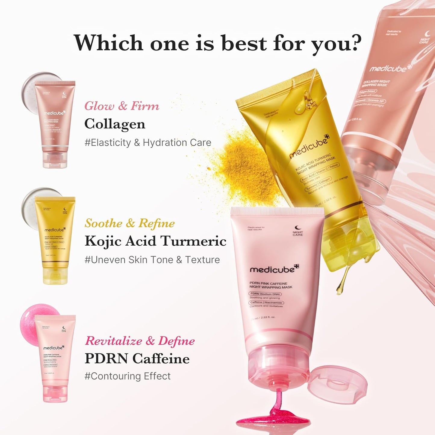 medicube Collagen Overnight Wrapping Peel Off Facial Mask Pack - Elasticity & Hydration Care, Reduces Sagging & Dullness - Hydrolyzed Collagen For Glowing Skin - Korean Skin Care