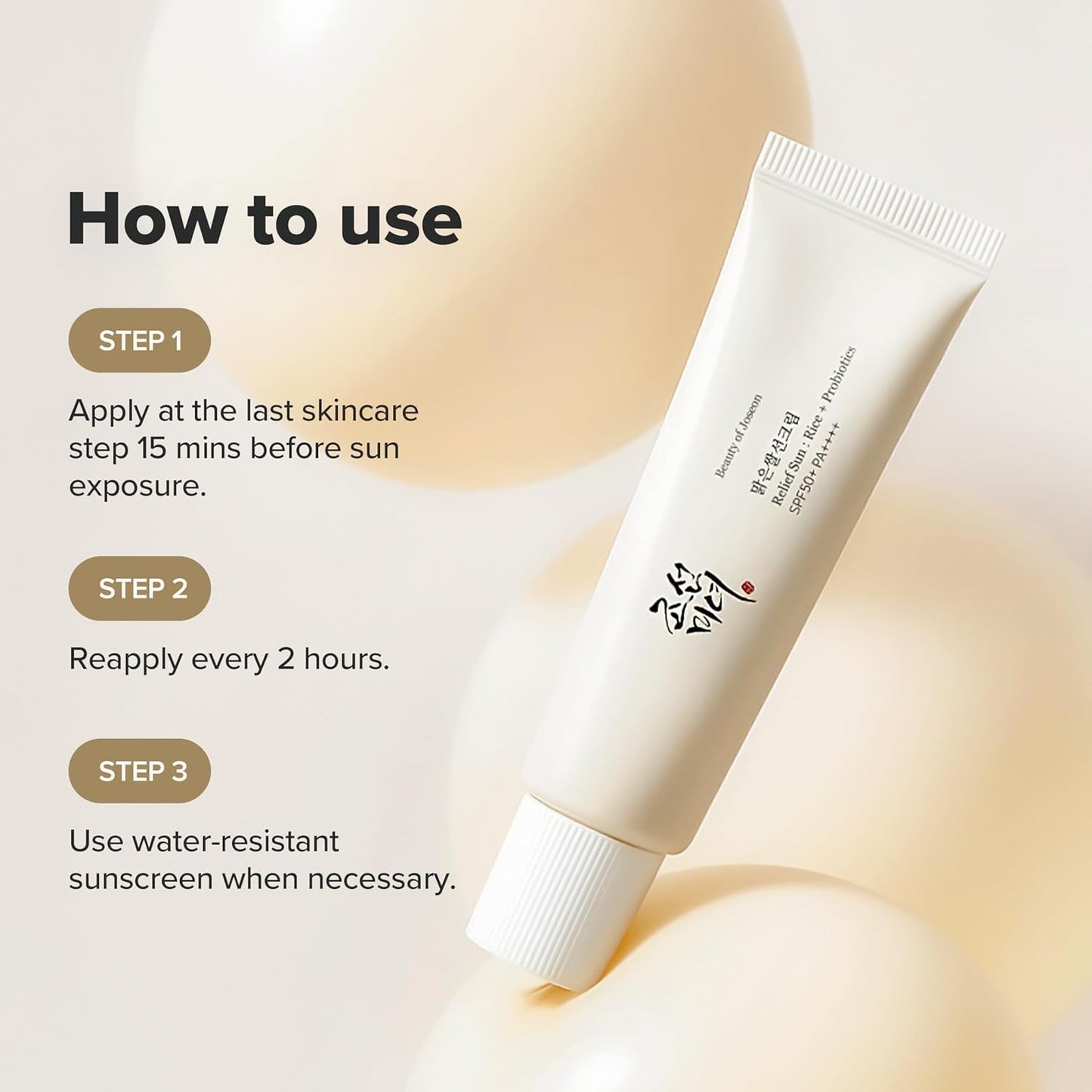 Beauty of Joseon Relief Sun Rice Probiotics SPF 50+ PA++++ Korean Sunscreen sunblock for Face Daily Sunscreen for Men Women Skincare 50ml