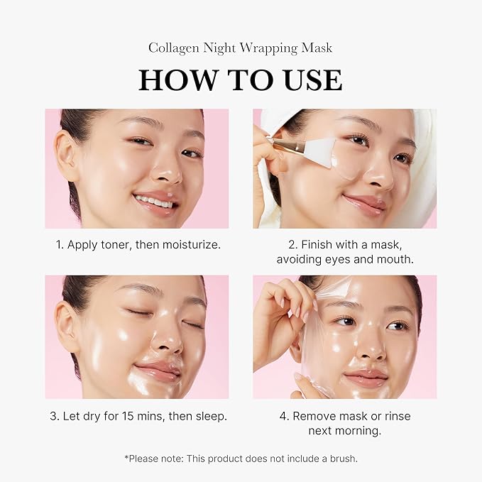 medicube Collagen Overnight Wrapping Peel Off Facial Mask Pack - Elasticity & Hydration Care, Reduces Sagging & Dullness - Hydrolyzed Collagen For Glowing Skin - Korean Skin Care, 2.53 fl.oz
