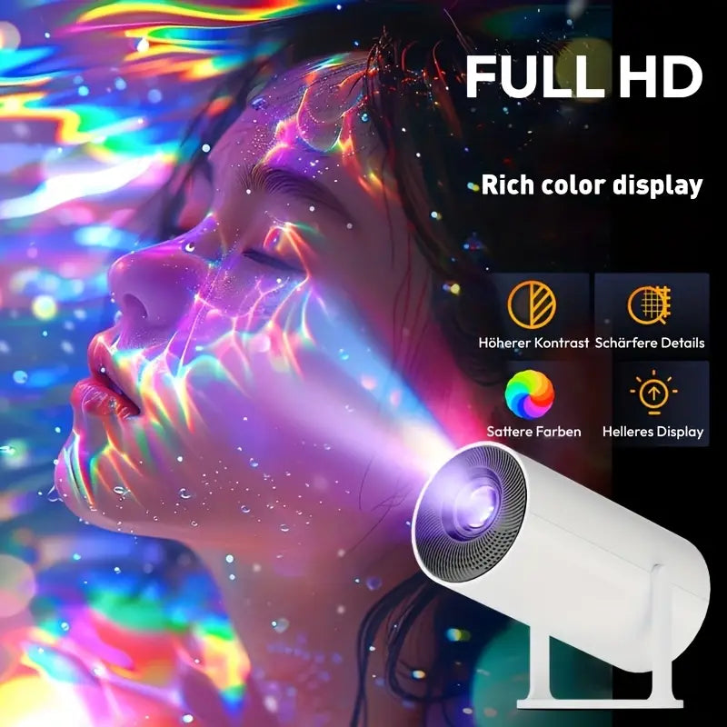 ear&ear Mini Projector, HY300 PRO Portable Projector, Support 4K 1080P Dual Band WIFI6 5G Wireless 5.0 Bluetooth Android 11, 180° Rotation, Auto Keystone Correction, Projector