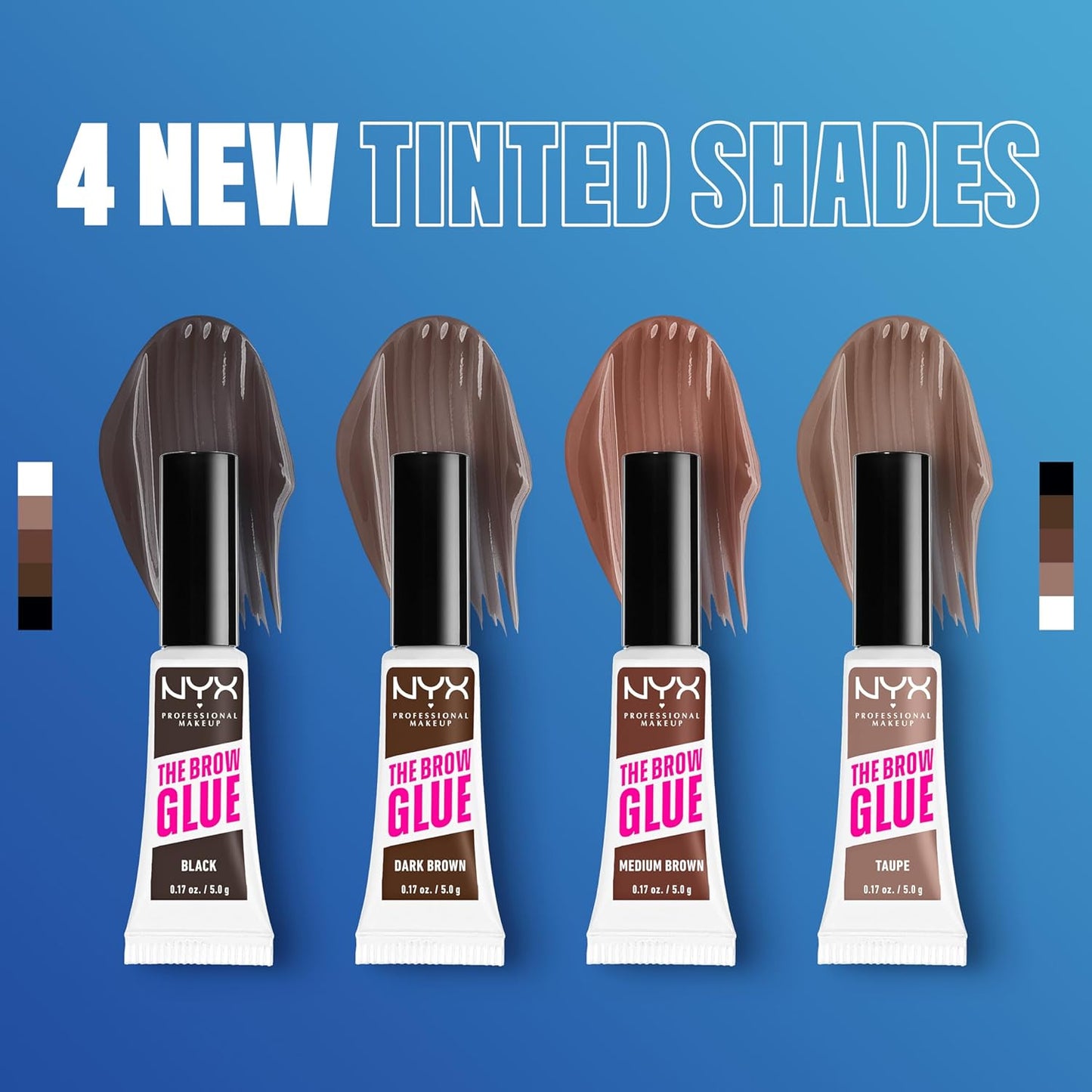 NYX Professional Makeup The Brow Glue Extreme Hold Eyebrow Setting Gel, 16 Hour Hold, Vegan Formula, Natural Finish, Brush Applicator, Shade: Clear (01)