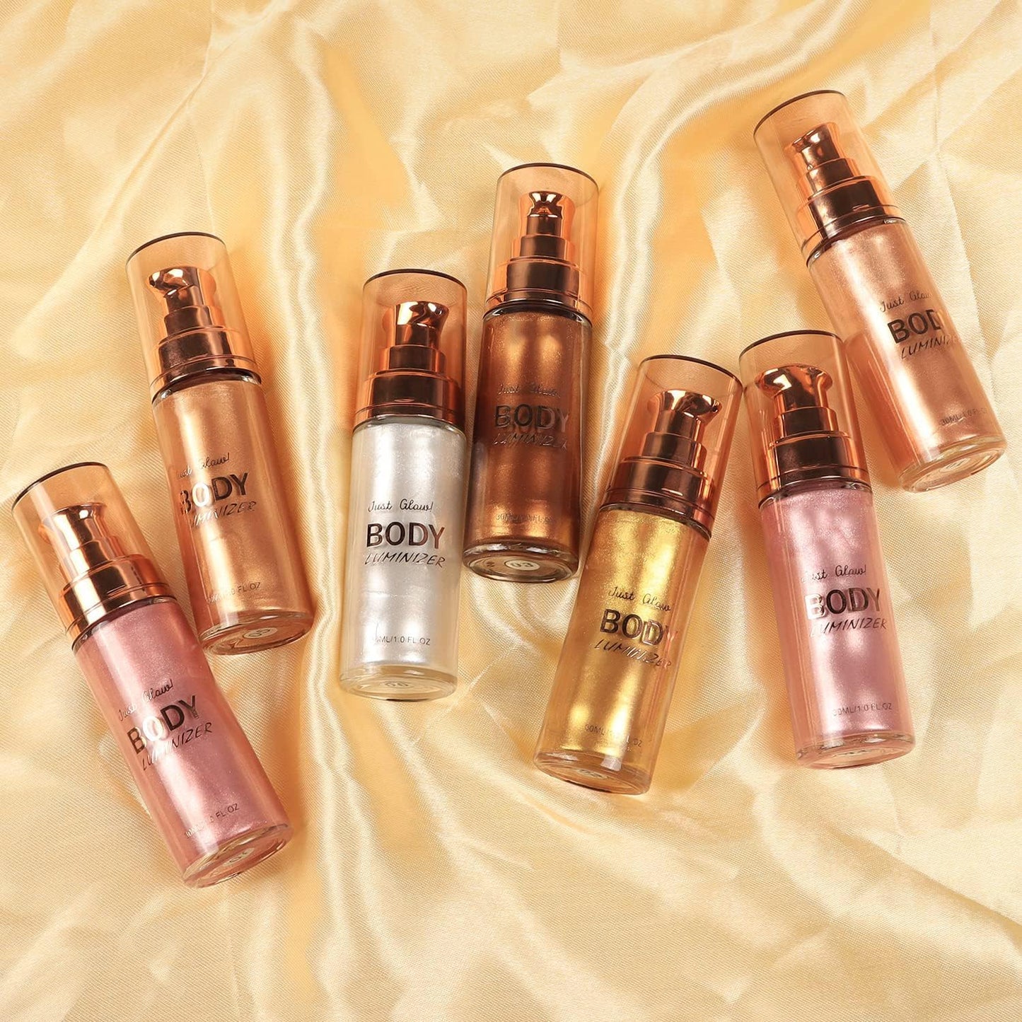 LBOYLOVE® Body Shimmer Lotion, Body Luminizer Highlighter, Long Lasting Waterproof Moisturizing, Body Luminizer Glow for Face and Body (#01 Rose Gold)
