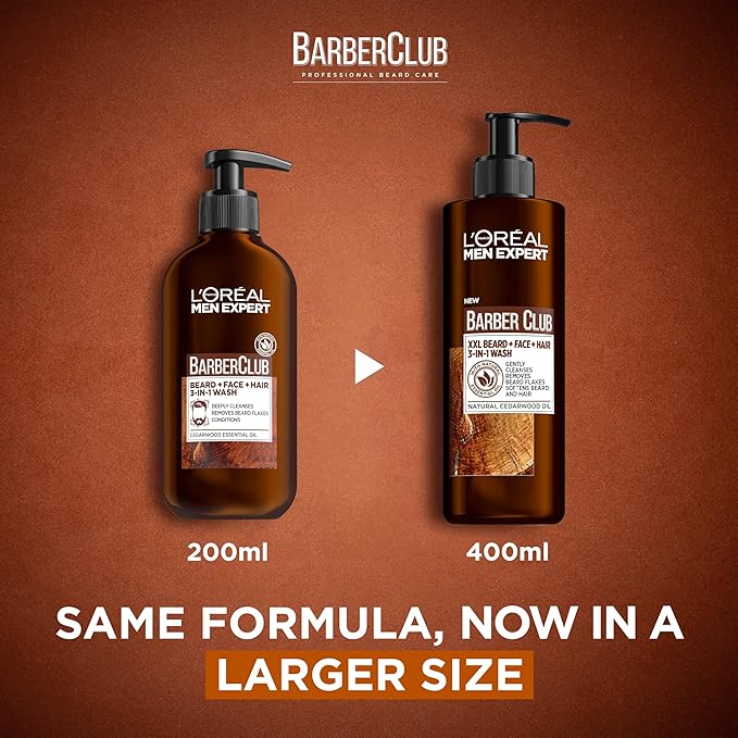L'Oreal Men Expert Barber Club 3-In-1 Beard, Hair & Face Wash, 200 Ml