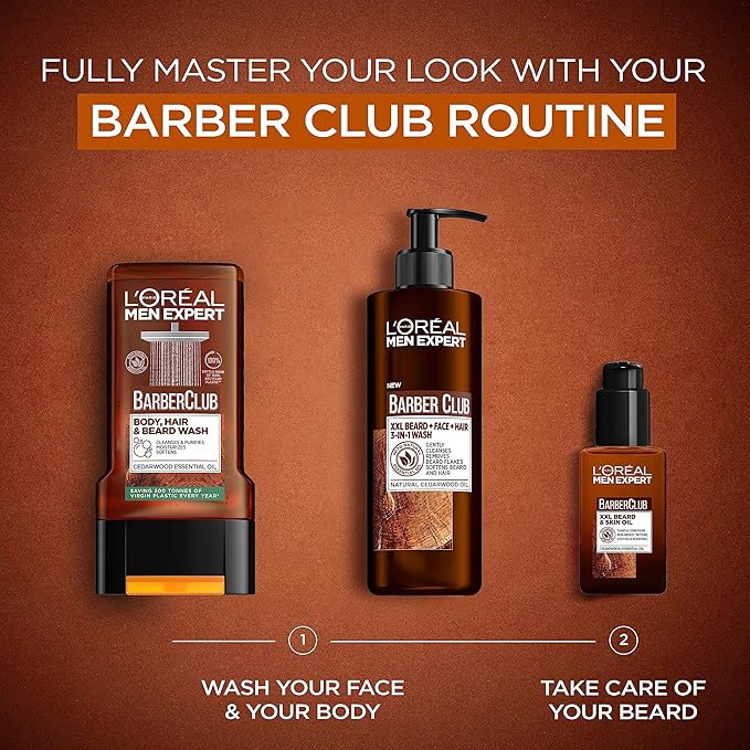 L'Oreal Men Expert Barber Club 3-In-1 Beard, Hair & Face Wash, 200 Ml