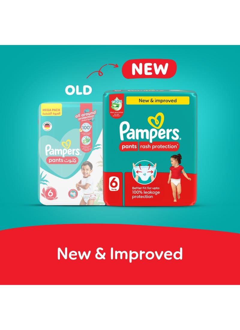 Rash and Leakage Protection Size 6 Pant Diapers 16+kg with Aloe Vera Lotion
