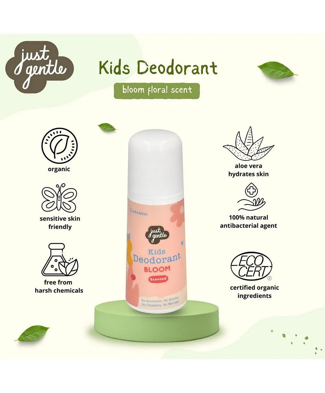 Just Gentle Bloom Organic Kids Deodorant - 60 ml